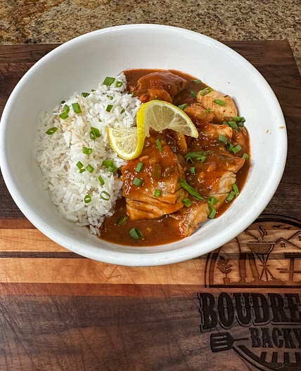 Redfish and Shrimp Court Bouillon