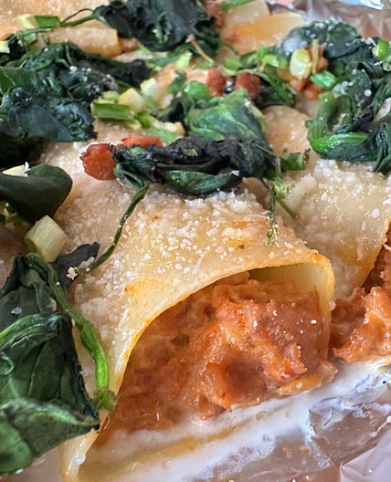 Stuffed cannelloni with turkey