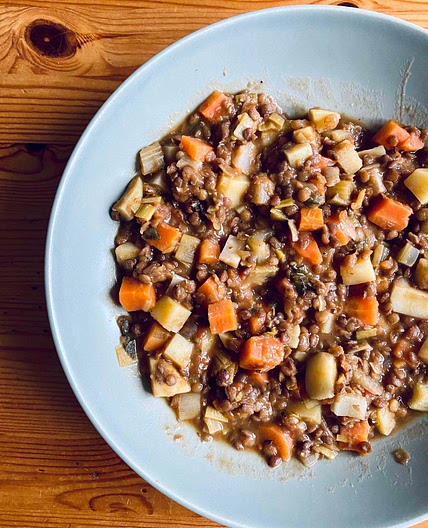 Dicke vegane Linsensuppe