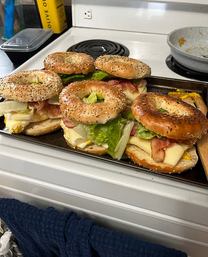 Bacon & Egg Breakfast Sandwich on a Bagel