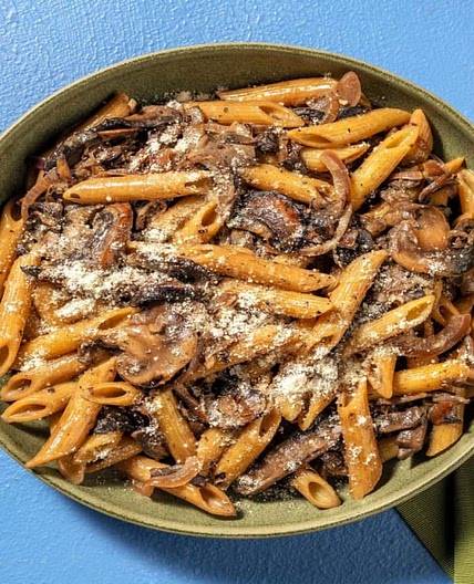 Creamy Double Mushroom Penne with Cheese