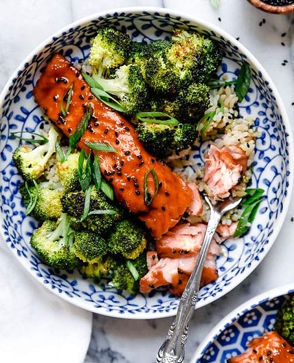 Air Fryer Salmon with Maple Soy Glaze