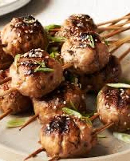 Japanese Style Chicken Meatballs - Tsukune 