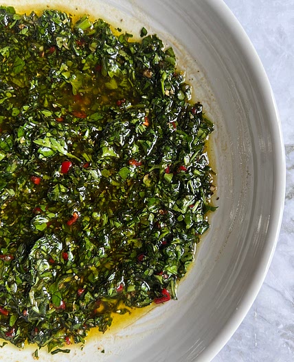 Basil Chili Garlic Dipping Oil