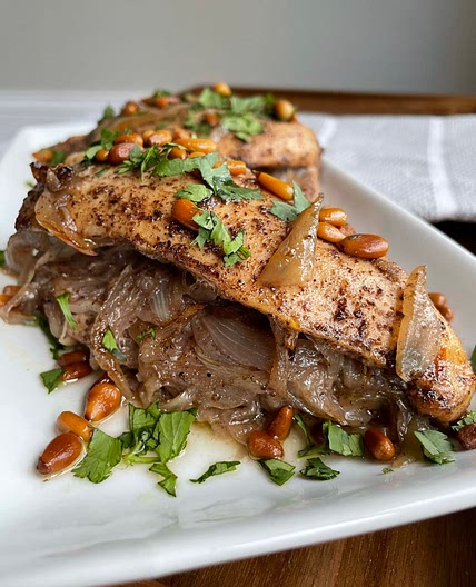 Musakhan stuffed chicken breast 