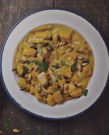 Potiron sauté aux épices et au lait de coco