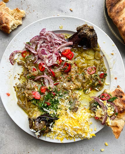 Smoky Eggplant Spread with Grilled Pizza Bianca
