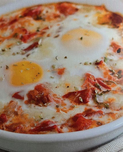 Cazuela de huevo y mozarella