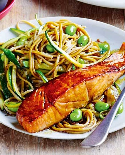 Teriyaki Salmon with Noodles