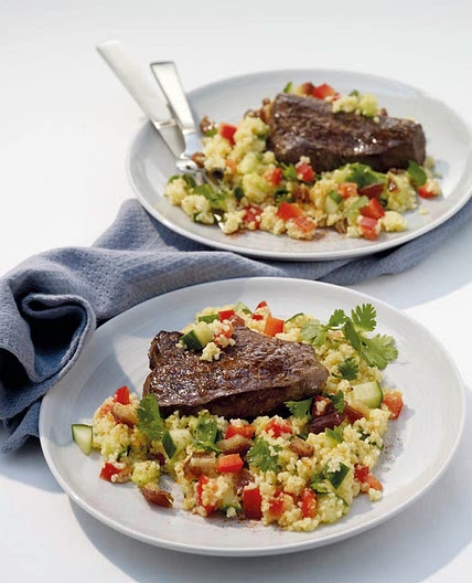 Couscoussalat mit Rindersteaks