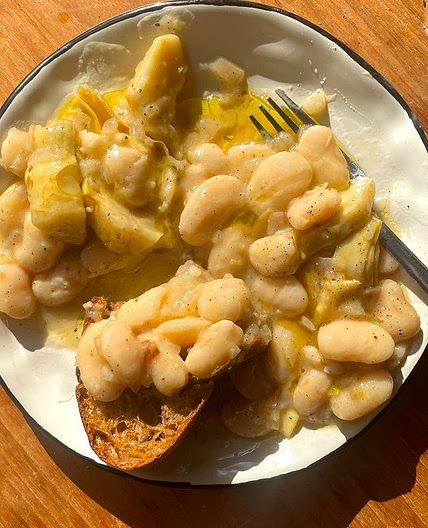 Butterbeans with artichokes and lemon (ZOE)
