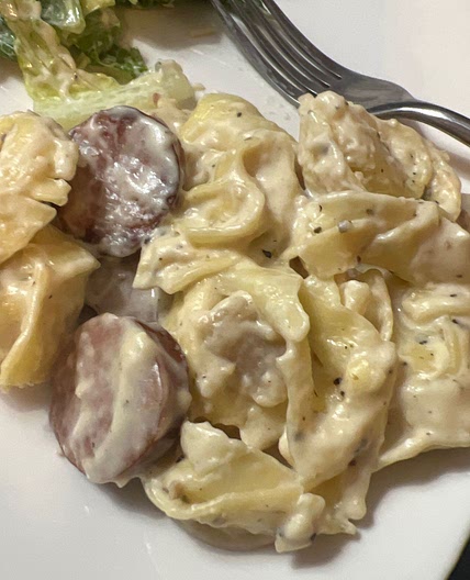 Easy Garlic Alfredo Tortellini