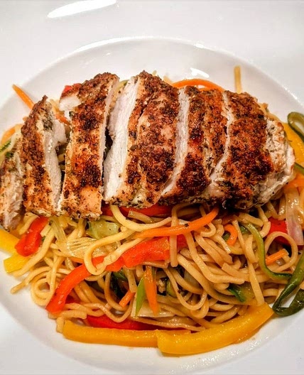 Thai Style Spicy Chicken with Stir Fry Noodles