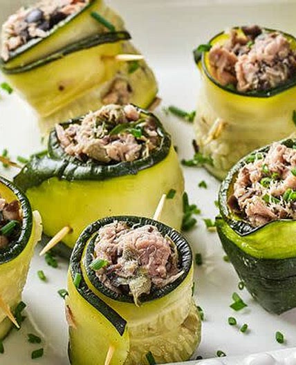 Roulades de courgettes au thon