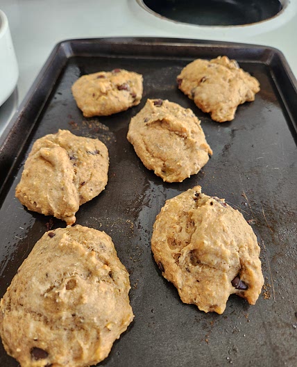 Wholesome banana chi chocolate chip cookies