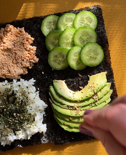 Spicy Salmon "Hand Roll" Tortilla Folding Hack