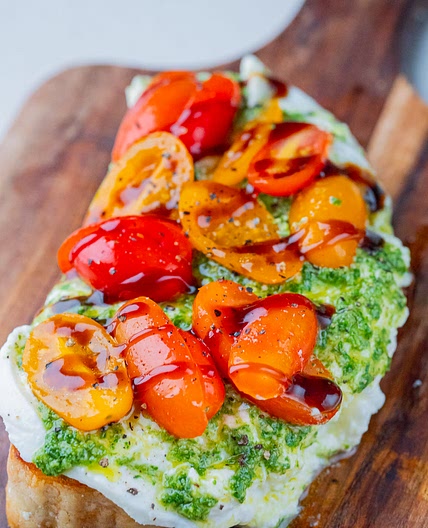 Garlic Caprese Burrata Toast