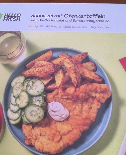 Schnitzel mit Dill-Gurkensalat + Tomatenmayonnaise
