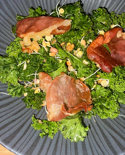 Lemony Kale Salad with Crispy Parma Ham