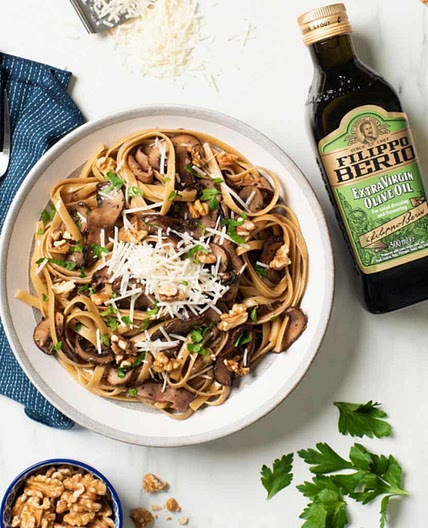 Wholewheat mushroom fettuccine 