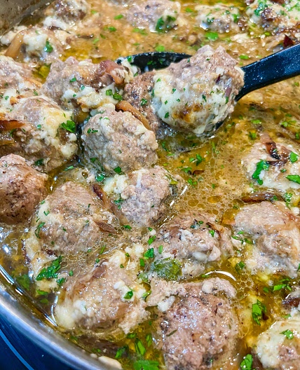 French onion meatballs 