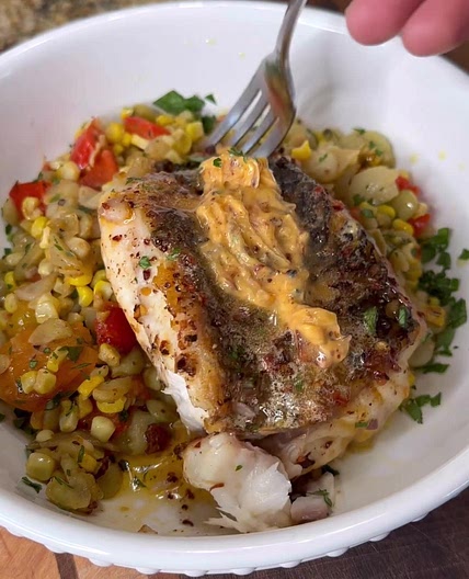 Pan Seared Snapper with Succotash