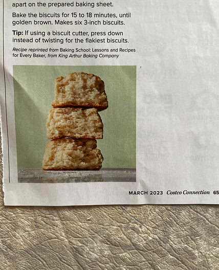 Buttermilk Biscuits (from King Arthur via Costco Connection