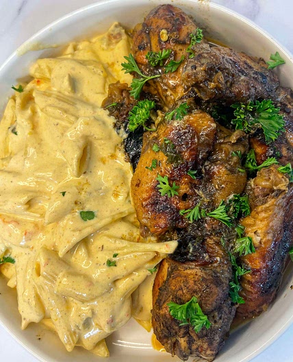 Honey Jerk Stew Chicken 