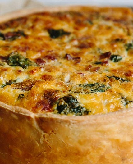 Deep-Dish Quiche Lorraine with Swiss Chard and Bacon
