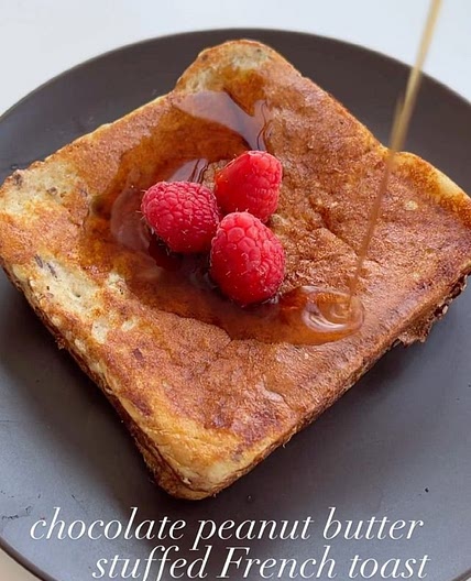Chocolate Peanut Butter Stuffed French Toast