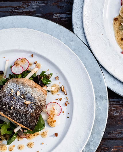 Crispy Skin Trout with Autumn Apple Salad and Candied Pepitas