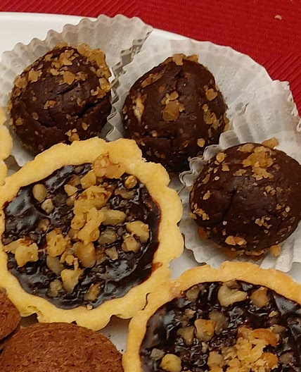 Red Sour Cherry filled Rum Balls