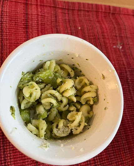 Pasta with broccoli and anchovies for babies