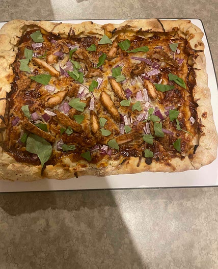 BBQ chicken pizza 