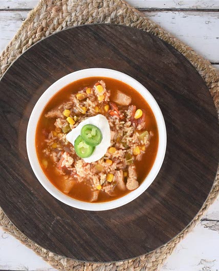 Slow Cooker Southwest Chicken Rice Soup