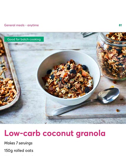 Low-carb coconut granola