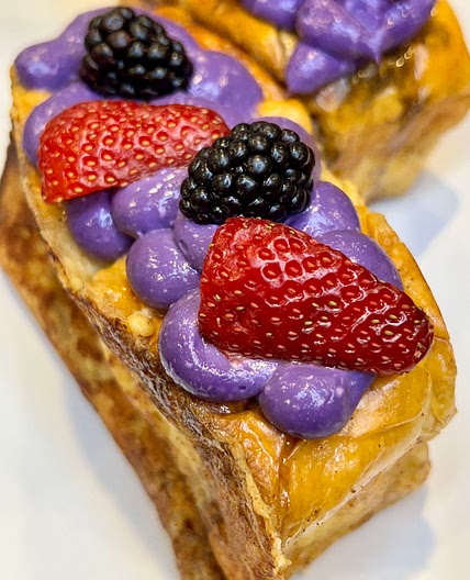 Ube Cream Stuffed French Toast 