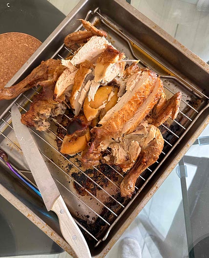 Roast chicken with lemons