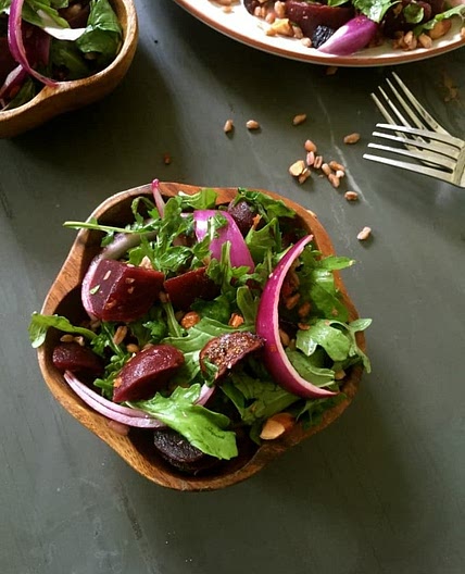 Farro Roasted Beet Arugula Salad