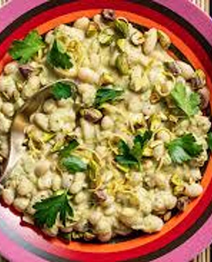 Beans with Pistachio Aïllade