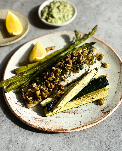 Walnut Crusted Fish And Tartare Sauce