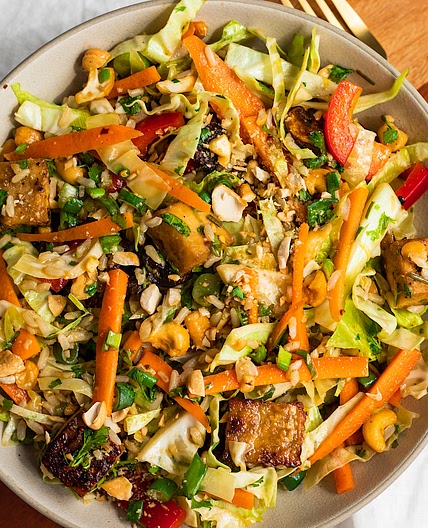 Vegan Egg Roll Salad with Tofu