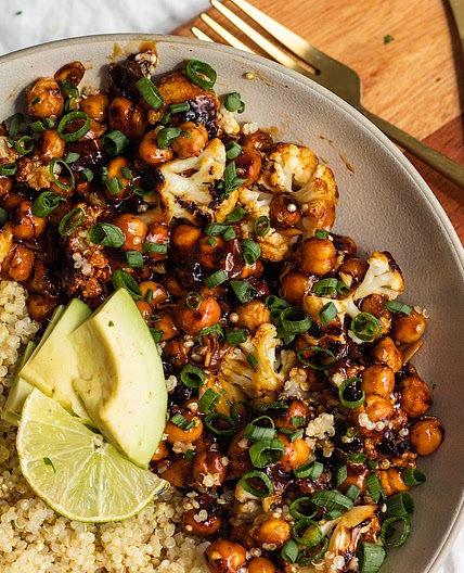 Hot Honey Sticky Cauliflower and Chickpeas