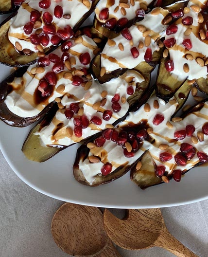 Aubergine with Tahini Yogurt