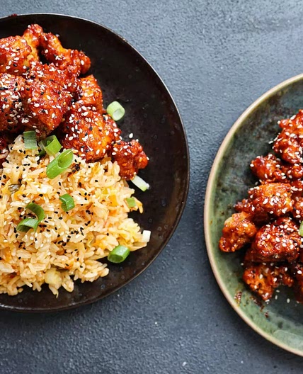 Crispy Korean-Style Tofu with Kimchi Fried Rice | BOSH!