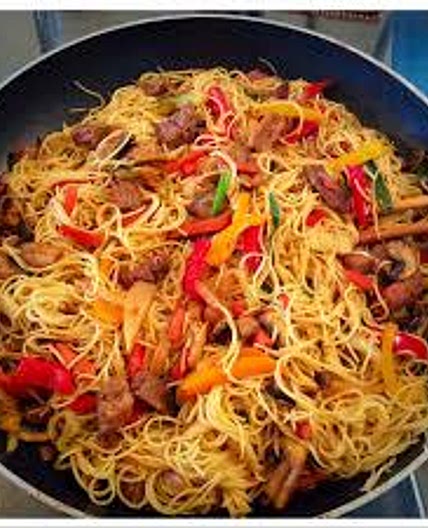 Spaghetti stir fry