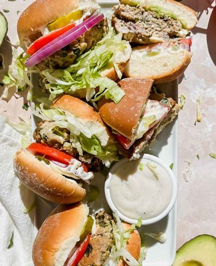 Spinach Feta Turkey Burgers