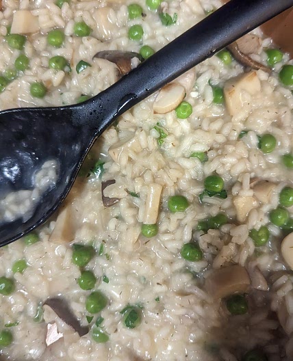 Mushroom Risotto With Peas