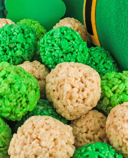 St. Patrick's Day Rice Krispie Treat Bites