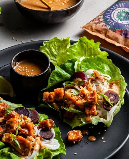 Peanut Carrot Lettuce Wraps